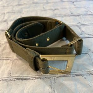 UNIQUE STYLE OLIVE GREEN AND GOLD TONE HARDWARE WOMENS SECTIONS FABRIC BELT S